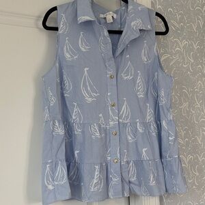 Lilly Pulitzer Womens Breah Sleeveless Button-Down